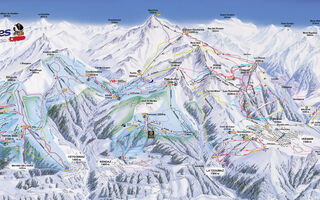 Lyžařská mapa skiareálu 4 Vvallées