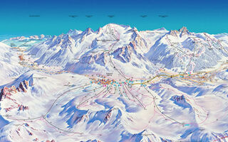 Lyžařská mapa skiareálu Adamello Ski Passo Tonale / Ponte di Legno