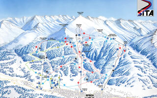 Lyžařská mapa skiareálu Aprica