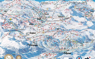 Lyžařská mapa skiareálu Arlberg
