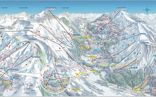 Lyžařská mapa skiareálu Arosa / Lenzerheide