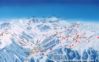 Lyžařská mapa skiareálu Axamer Lizum