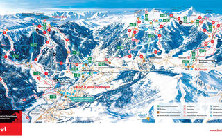 Lyžařská mapa skiareálu Bad Kleinkirchheim