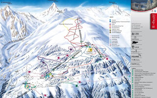 Lyžařská mapa skiareálu Bellwald / Richinen