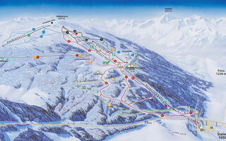 Lyžařská mapa skiareálu Bergeralm