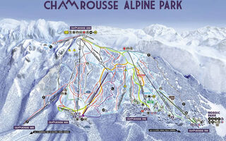 Lyžařská mapa skiareálu Chamrousse