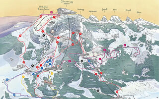 Lyžařská mapa skiareálu Chäserrugg / Alt St. Johann