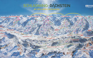 Lyžařská mapa skiareálu Dachstein / Schladming