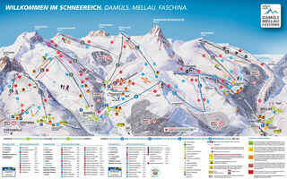 Lyžařská mapa skiareálu Damüls / Mellau / Faschina
