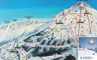 Lyžařská mapa skiareálu Defereggental