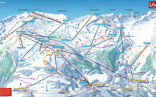 Lyžařská mapa skiareálu Flims / Laax / Falera