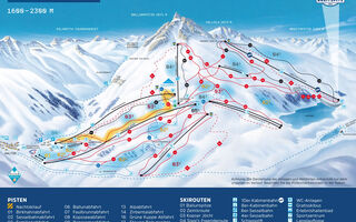 Lyžařská mapa skiareálu Galtür
