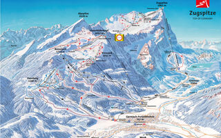 Lyžařská mapa skiareálu Garmisch Classic