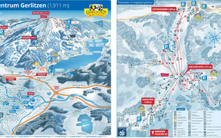 Lyžařská mapa skiareálu Gerlitzen