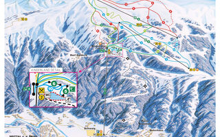 Lyžařská mapa skiareálu Goldeck