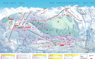 Lyžařská mapa skiareálu Grächen