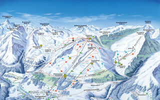Lyžařská mapa skiareálu Grossglockner / Heiligenblut
