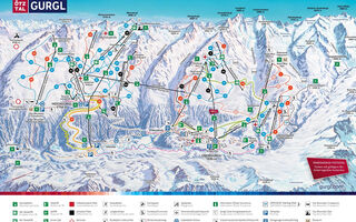 Lyžařská mapa skiareálu Gurgl