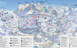 Lyžařská mapa skiareálu Jungfrau Ski Region