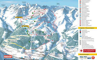 Lyžařská mapa skiareálu Kappl / Paznaun