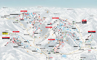 Lyžařská mapa skiareálu Kitzbühel a Kirchberg