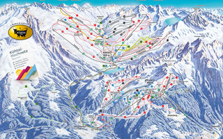 Lyžařská mapa skiareálu Kühtai