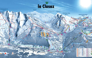 Lyžařská mapa skiareálu La Clusaz