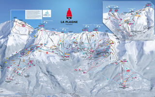 Lyžařská mapa skiareálu La Plagne