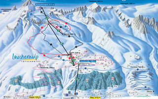 Lyžařská mapa skiareálu Lauchernalp