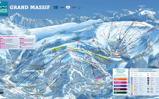 Lyžařská mapa skiareálu Le Grand Massif