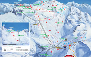 Lyžařská mapa skiareálu Ledovec Hintertux