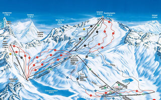 Lyžařská mapa skiareálu Ledovec Mölltal