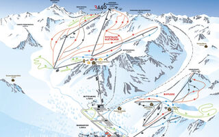 Lyžařská mapa skiareálu Ledovec Pitztal