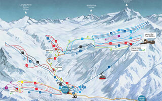 Lyžařská mapa skiareálu Ledovec Schnalstal