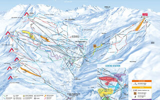 Lyžařská mapa skiareálu Les Menuires