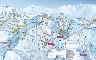 Lyžařská mapa skiareálu Les Sybelles