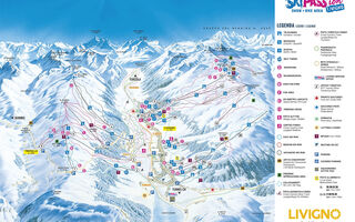 Lyžařská mapa skiareálu Livigno