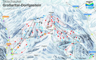 Lyžařská mapa skiareálu Lyžařská houpačka Grossarltal - Dorfgastein