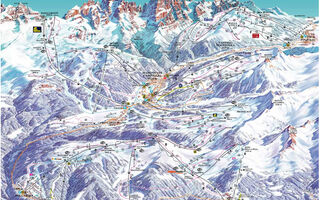 Lyžařská mapa skiareálu Madonna di Campiglio