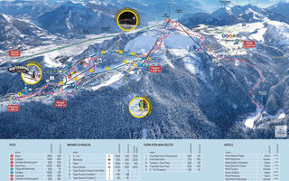 Lyžařská mapa skiareálu Monte Bondone