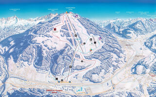 Lyžařská mapa skiareálu Monte Popolo / Eben im Pongau