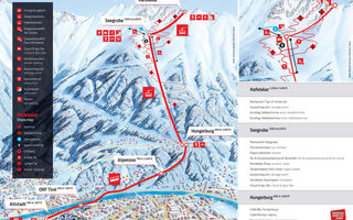 Lyžařská mapa skiareálu Nordkette - Seegrube