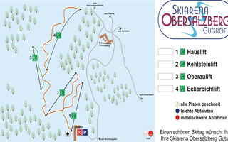 Lyžařská mapa skiareálu Obersalzberg / Gutshof