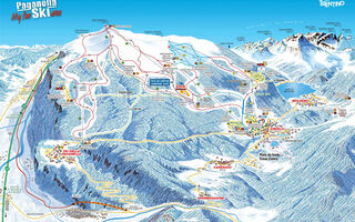 Lyžařská mapa skiareálu Paganella
