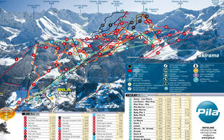 Lyžařská mapa skiareálu Pila