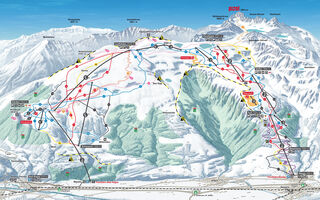 Lyžařská mapa skiareálu Pizol