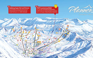 Lyžařská mapa skiareálu Planneralm