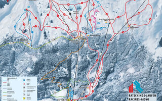 Lyžařská mapa skiareálu Ratschings / Jaufen