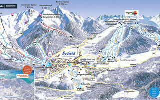 Lyžařská mapa skiareálu Region Seefeld