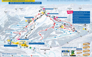 Lyžařská mapa skiareálu Riesneralm